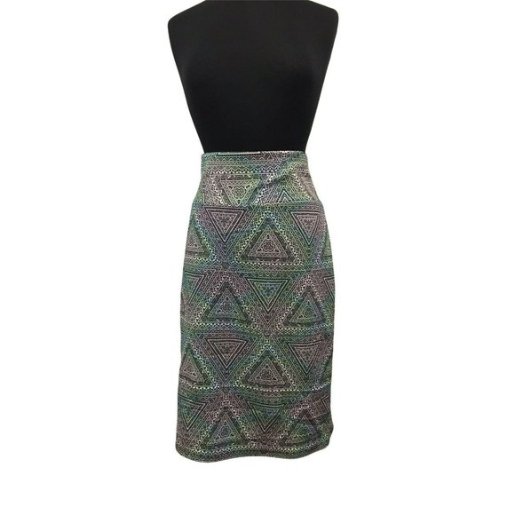 LuLaRoe Cassie Pencil Skirt 3XL Gray Colorful Print High Waisted Mom Tapered - Picture 1 of 10